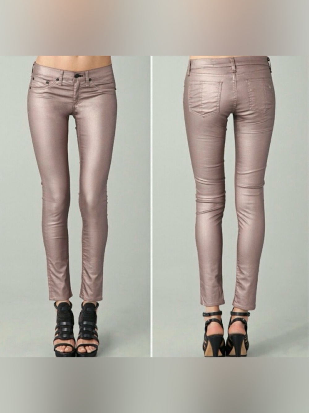 Rag & bone Women’s rose Metallic leggings Skinny jeans size 28